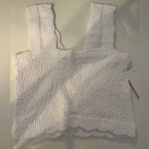 Aura White Textured Tank Top